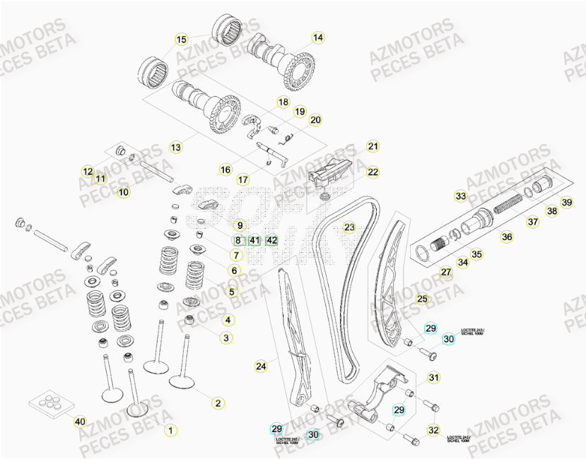 Distribution BETA Pièces BETA RR 4T 350 RACING - (2016)


