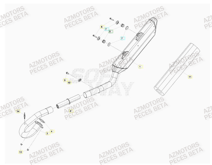 Echappement BETA Pièces BETA RR 4T 350 RACING - (2016)

