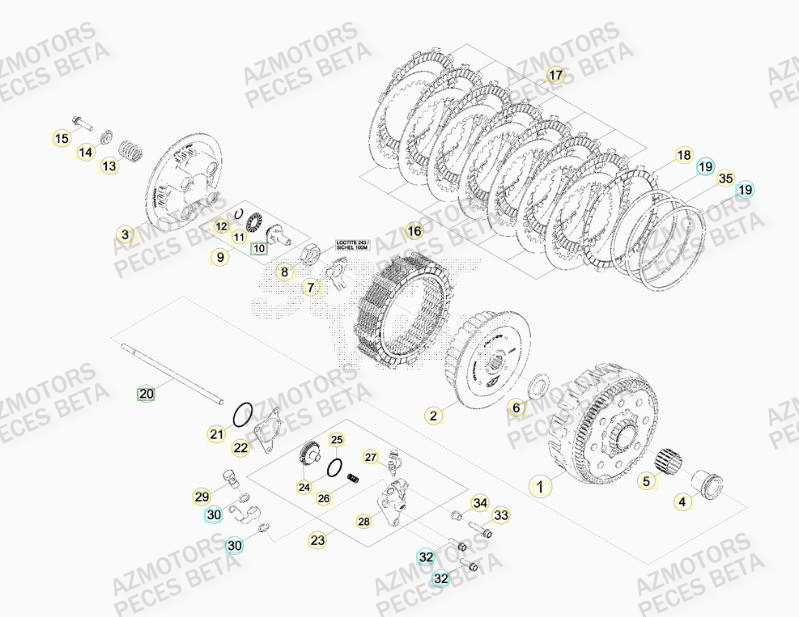 EMBRAYAGE pour RR 350 RACING 16