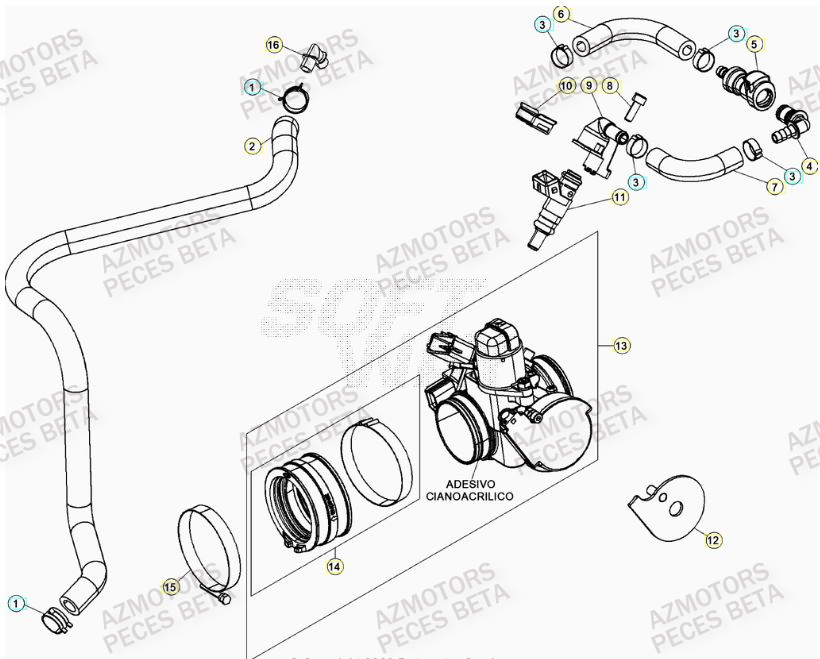 Injection BETA Pièces BETA RR 4T 350 RACING - (2016)

