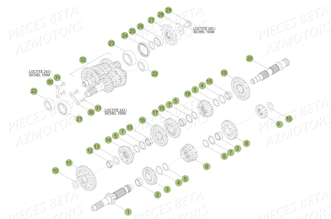 BOITE_A_VITESSES BETA Pièces BETA RR 4T 350 RACING - (2018)