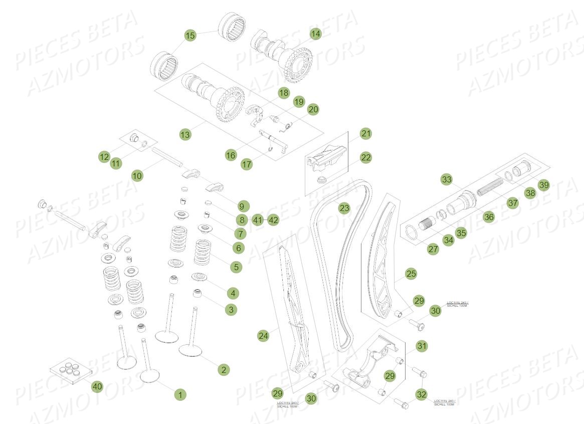 Distribution Soupapes BETA Pièces BETA RR 4T RACING 350 - (2018)

