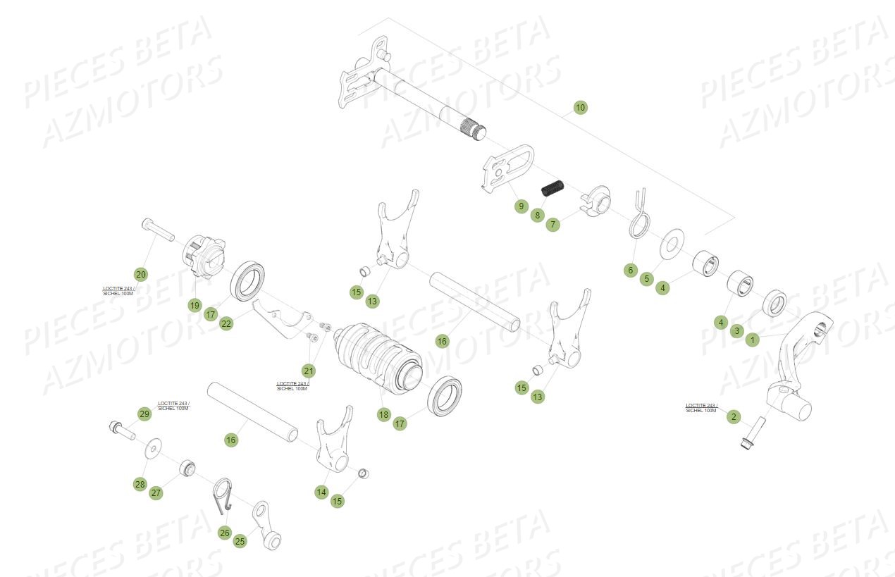 SELECTEUR_DE_VITESSES BETA Pièces BETA RR 4T 350 RACING - (2018)