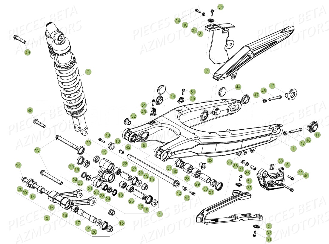 AMORTISSEUR_BRAS_OSCILLANT BETA Pièces BETA RR 4T 350 RACING - (2019)