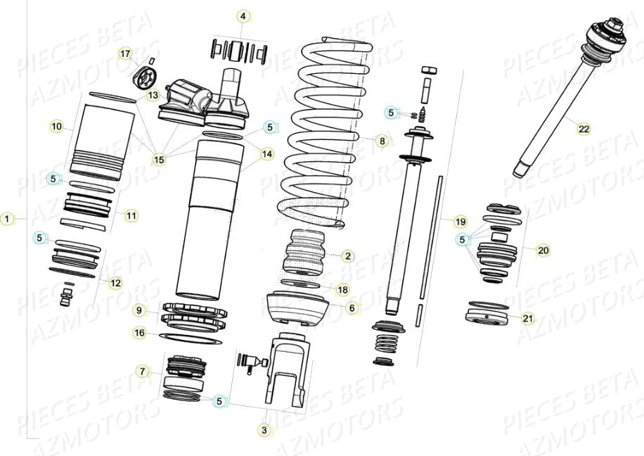 Amortisseur BETA Pièces BETA RR 4T RACING 350 - (2020)

