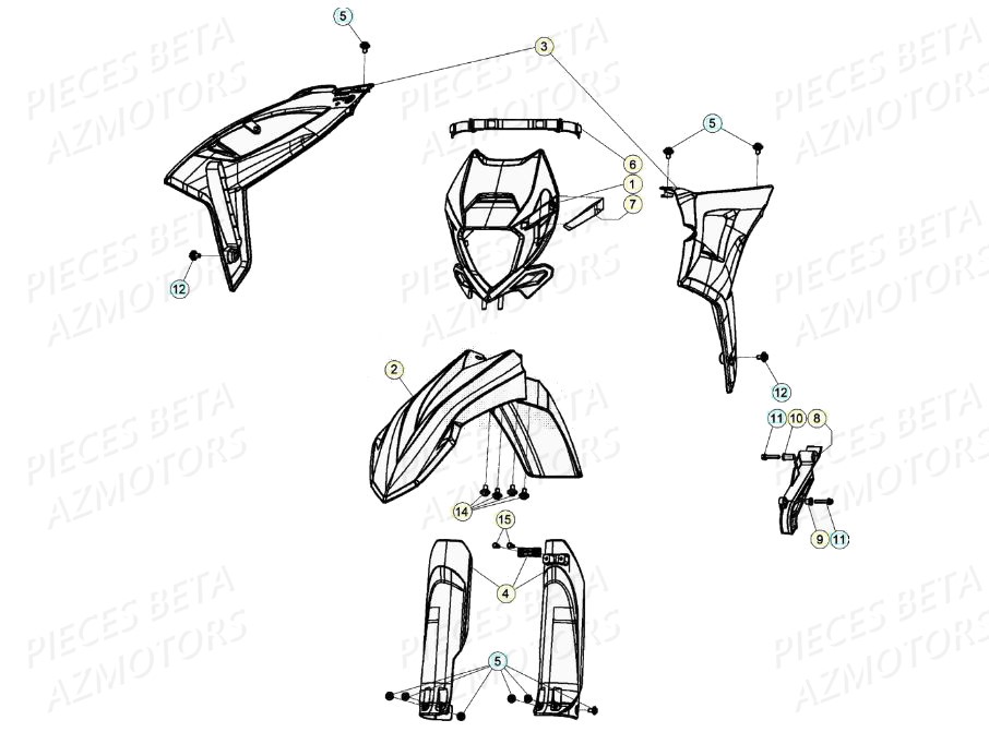 Carenages Avant BETA Pièces BETA RR 4T RACING 350 - (2020)

