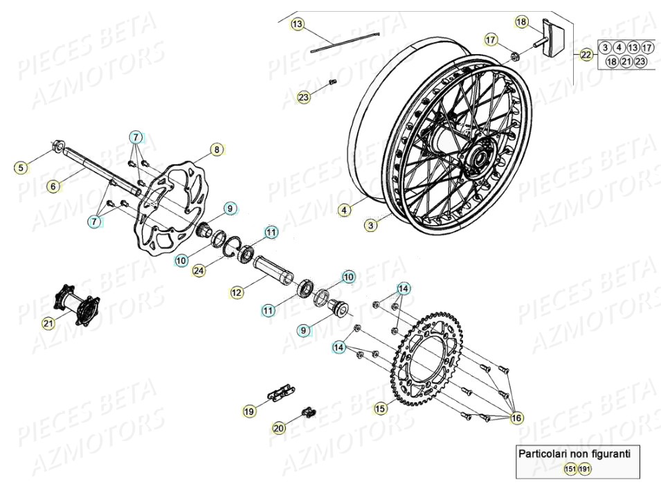 Roue Arriere BETA Pièces BETA RR 4T RACING 350 - (2020)

