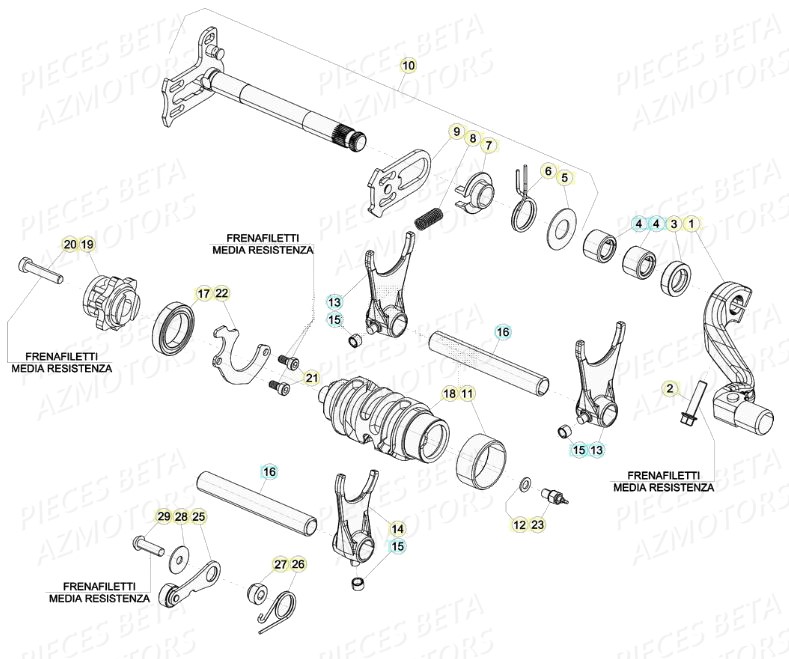 SELECTEUR_DE_VITESSES BETA Pièces BETA RR 4T 350 RACING - (2019)