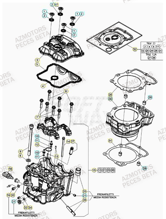 BOUCHON ARBRE COUVERCLE D EMBRAYAGE BETA pour CYLINDRE de RR 350 RACING 21