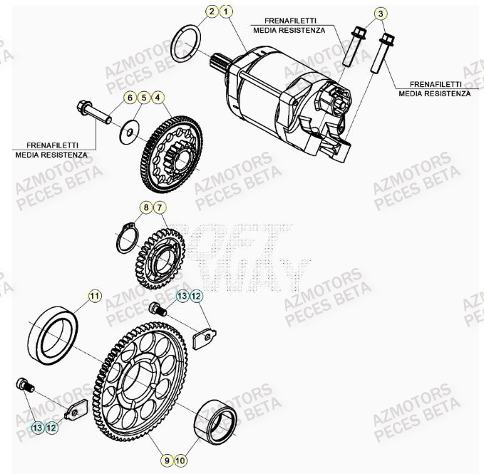 Demarreur BETA Pièces BETA RR 4T RACING 350 - (2021)

