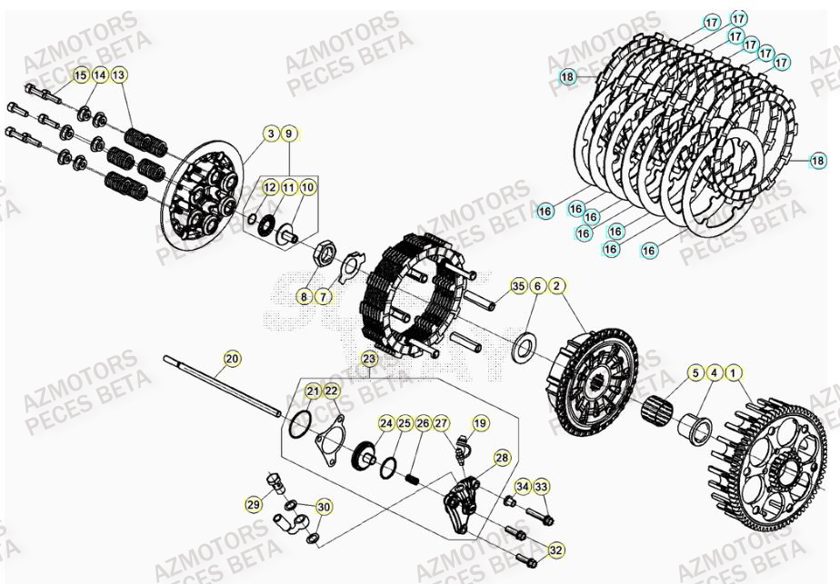 Embrayage BETA Pièces BETA RR 4T RACING 350 - (2021)

