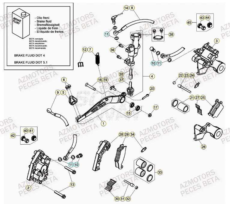 FREINS BETA Pièces BETA RR 4T 350 RACING - (2021)