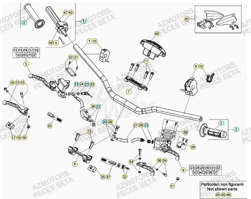 JEU PROTEGE-MAINS RR -BLANC- pour GUIDON de RR 350 RACING 21