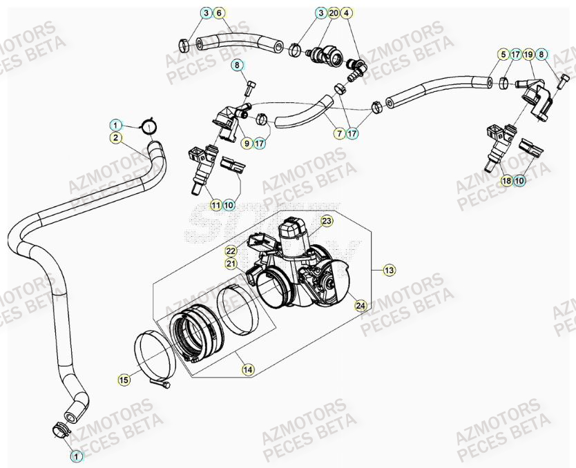 Injection BETA Pièces BETA RR 4T RACING 350 - (2021)

