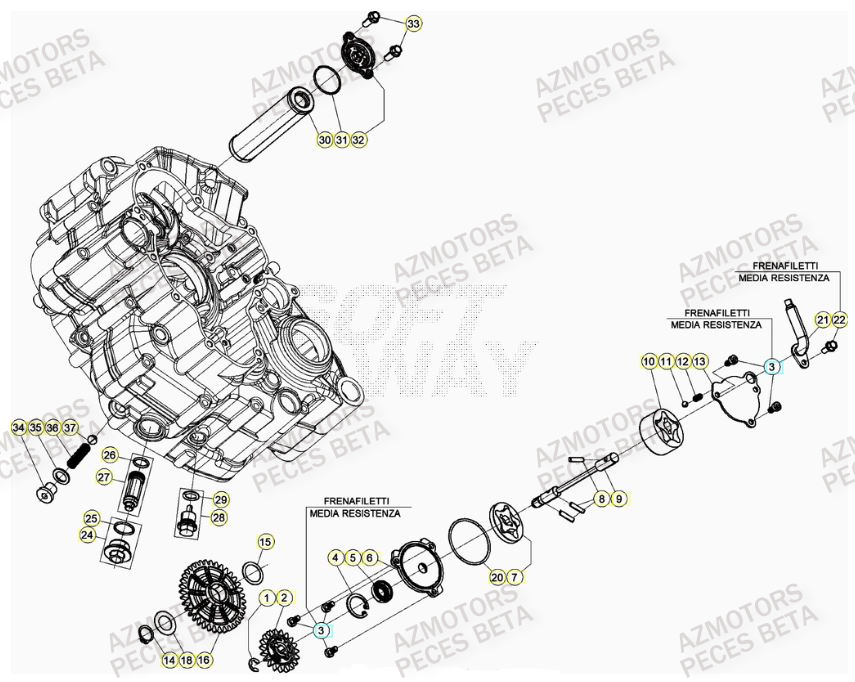 POMPE A HUILE pour RR 350 RACING 21