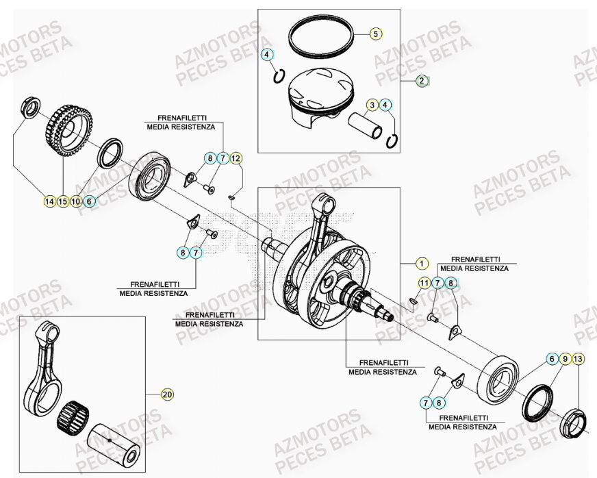 Vilebrequin BETA Pièces BETA RR 4T RACING 350 - (2021)

