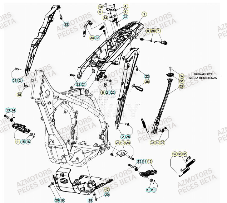 ACCESSOIRES_DU_CHASSIS BETA Pièces BETA RR 4T 350 RACING - (2022)