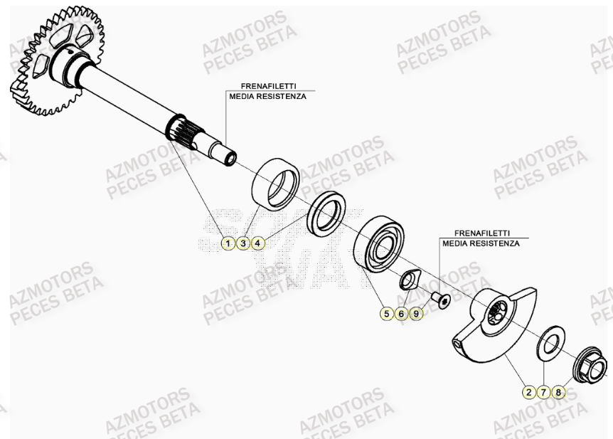 Arbre Equilibrage BETA Pièces BETA RR 4T RACING 350 - (2022)

