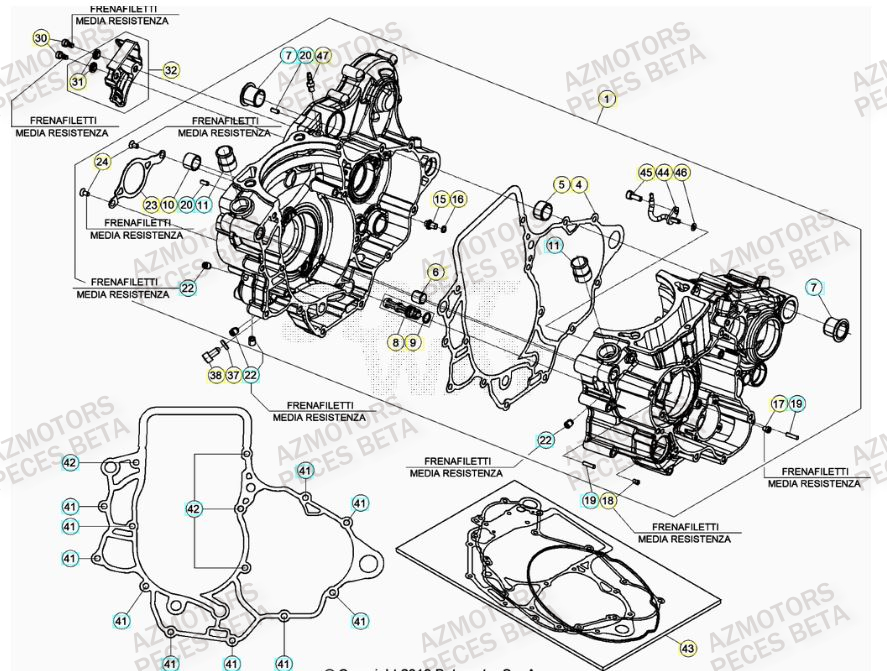 CARTER_MOTEUR BETA Pièces BETA RR 4T 350 RACING - (2022)