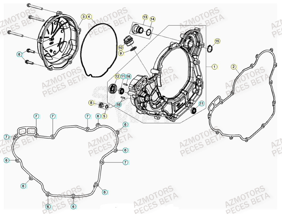 BOUCHON ARBRE COUVERCLE D EMBRAYAGE BETA pour COUVERCLE EMBRAYAGE de RR 350 RACING 22