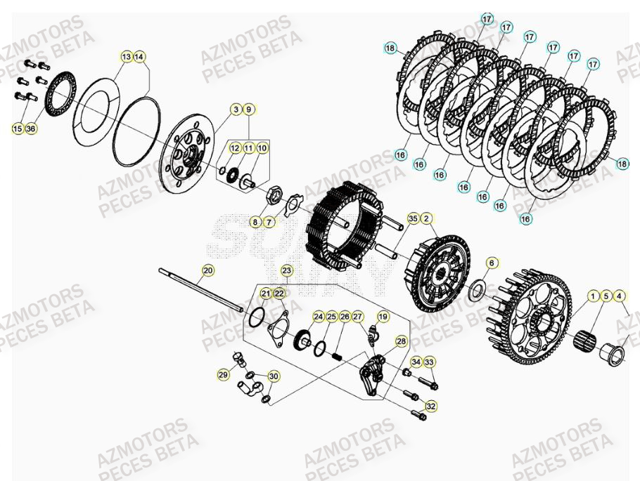 EMBRAYAGE pour RR 350 RACING 22