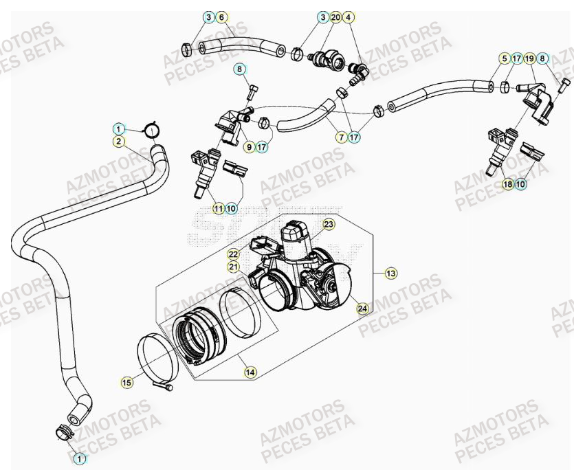 Injection BETA Pièces BETA RR 4T RACING 350 - (2022)

