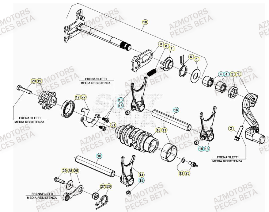 SELECTEUR_DE_VITESSES BETA Pièces BETA RR 4T 350 RACING - (2022)