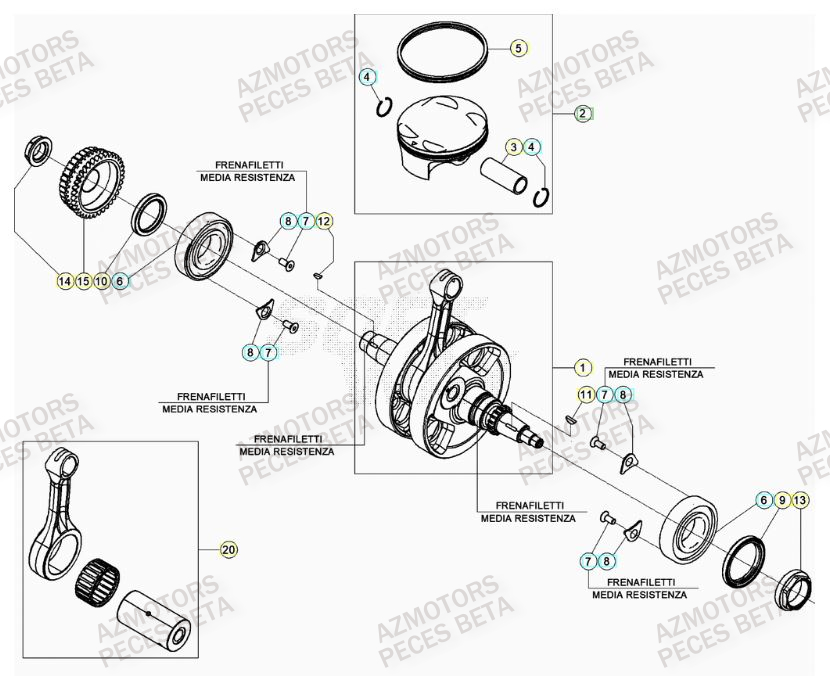 Vilebrequin BETA Pièces BETA RR 4T RACING 350 - (2022)

