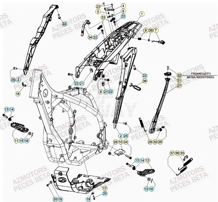 ACCESSOIRES_DU_CHASSIS BETA Pièces BETA RR 4T 350 RACING - (2023)