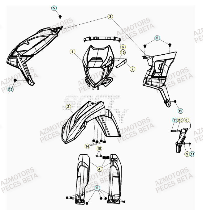 CARENAGE AVANT BETA RR 350 RACING 23