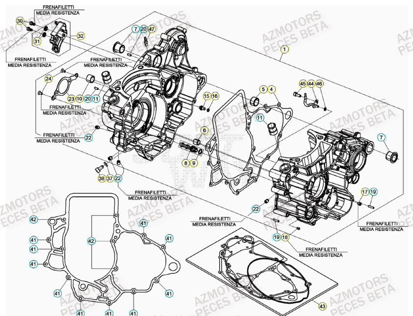 CARTER_MOTEUR BETA Pièces BETA RR 4T 350 RACING - (2023)