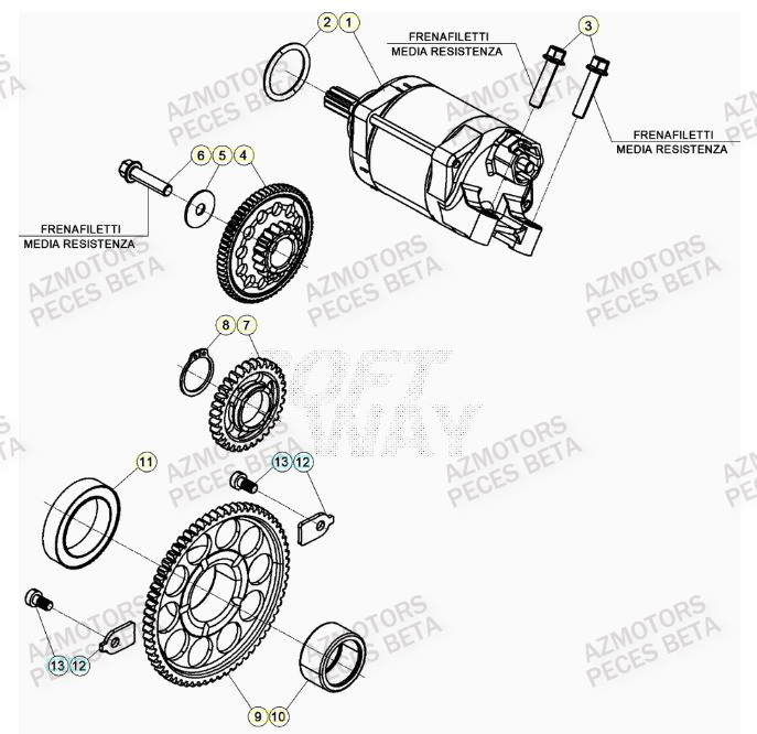 Demarreur BETA Pièces BETA RR 4T RACING 350 - (2023)

