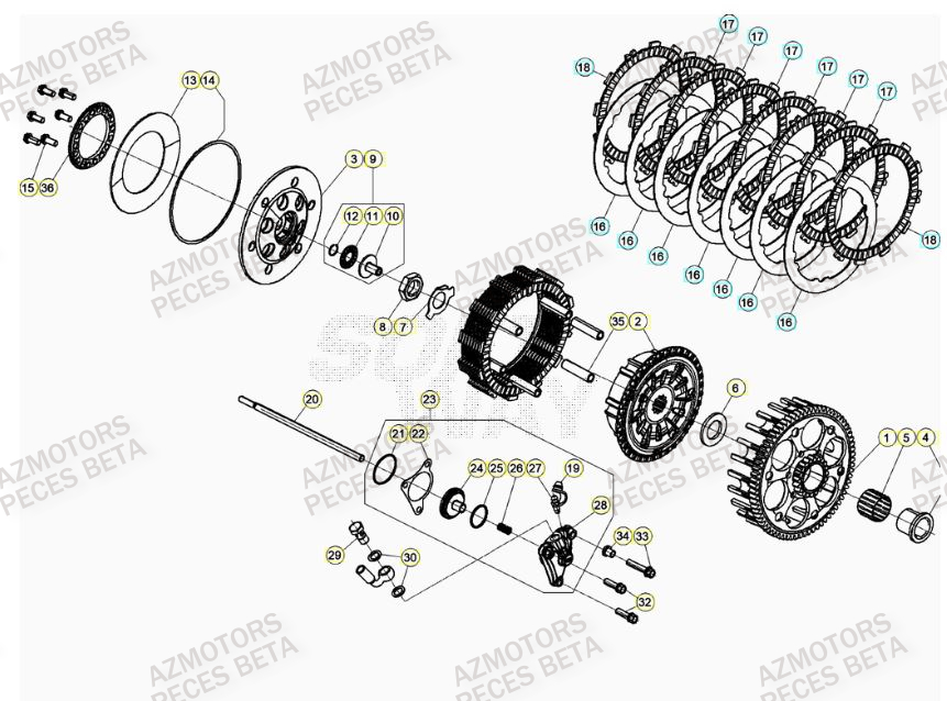 Embrayage BETA Pièces BETA RR 4T RACING 350 - (2023)

