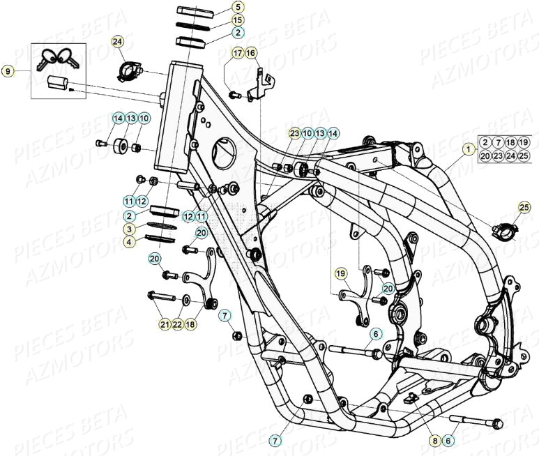 Chassis BETA Pièces Beta RR 4T 390 Enduro - (2020)