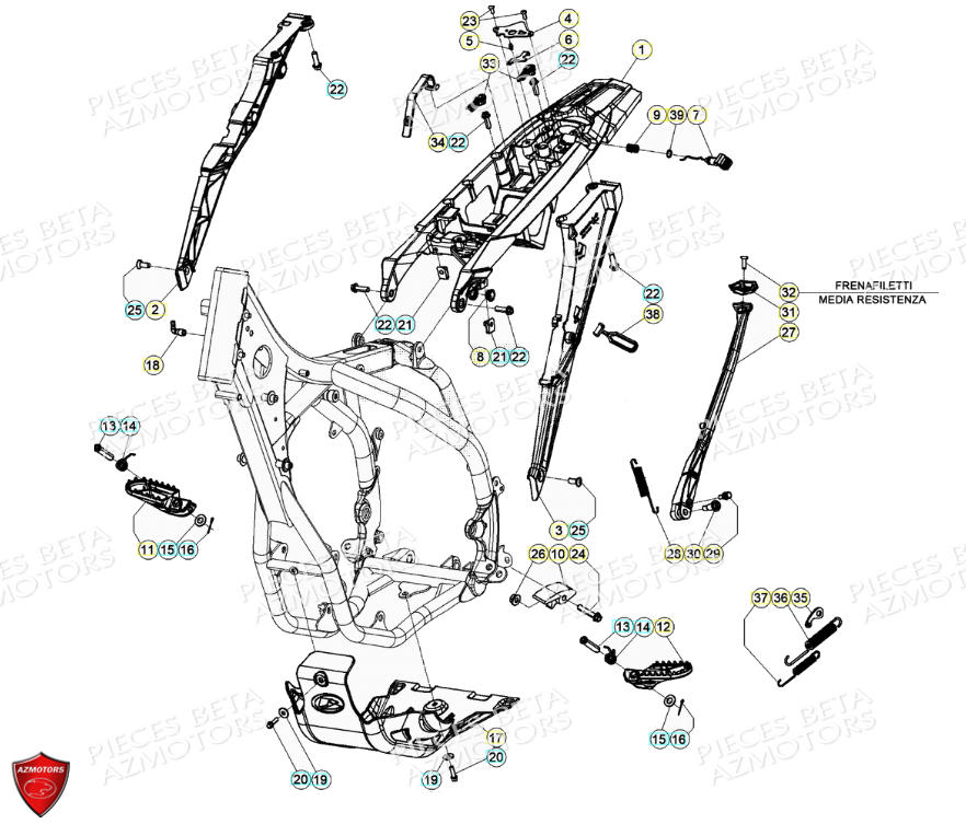 ACCESSOIRES_DU_CHASSIS BETA Pièces Beta RR 4T 390 Enduro - (2021)