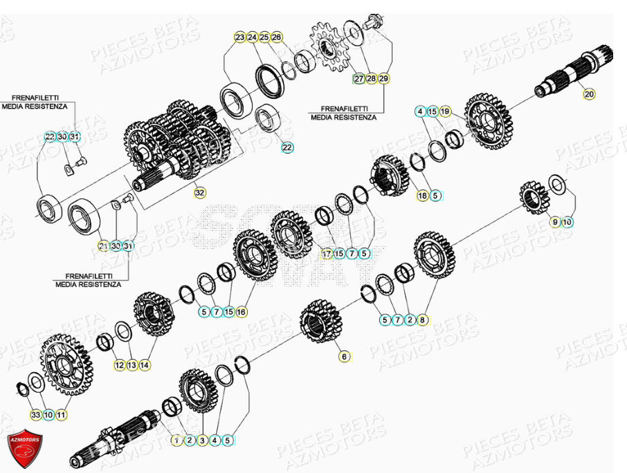PIGNON DE TRANSMISSION SECONDA IRE BETA pour BOITE A VITESSES de RR 390 4T 2021