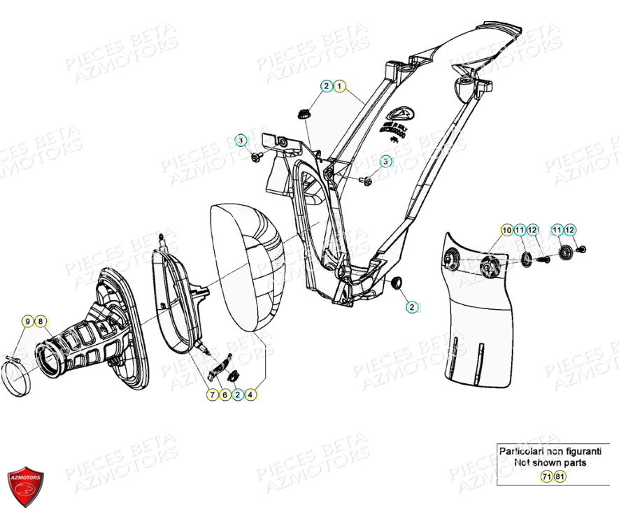 Boitier Du Filtre BETA Pièces Beta RR 4T 390 Enduro - (2021)
