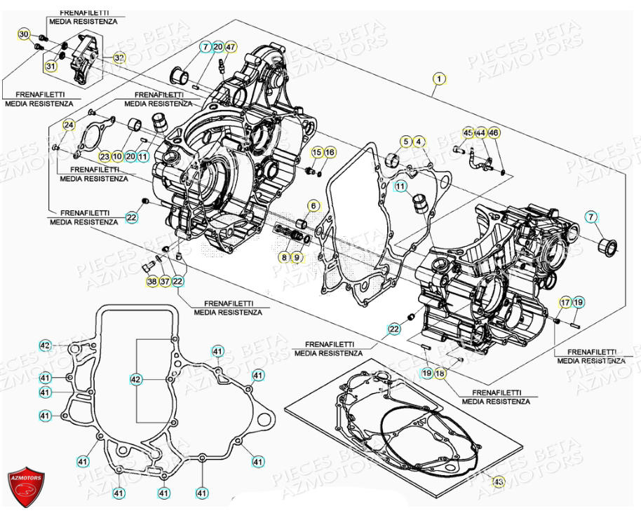 Carter Moteur Rr 4t BETA Pièces Beta RR 4T 390 Enduro - (2021)