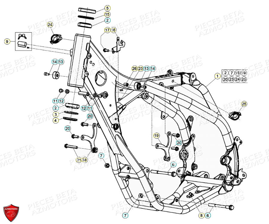 Chassis BETA Pièces Beta RR 4T 390 Enduro - (2021)