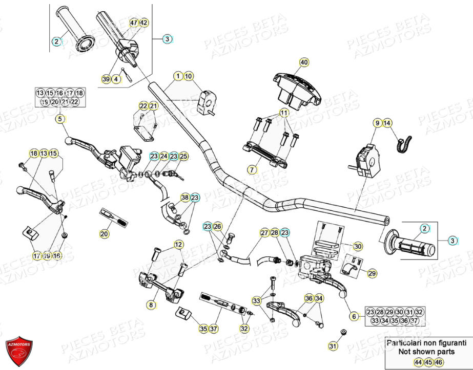 Commandes Guidon BETA Pièces Beta RR 4T 390 Enduro - (2021)