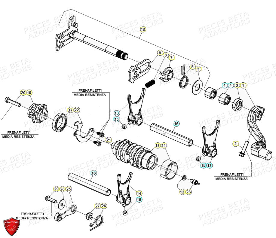 Commande Boite A Vitesses BETA Pièces Beta RR 4T 390 Enduro - (2021)