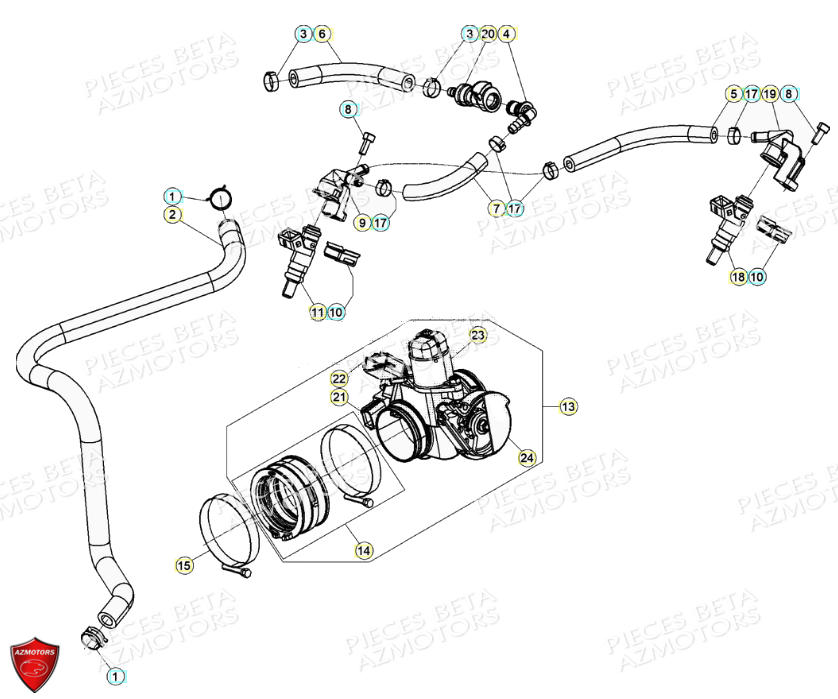 Corps D Injection BETA Pièces Beta RR 4T 390 Enduro - (2021)
