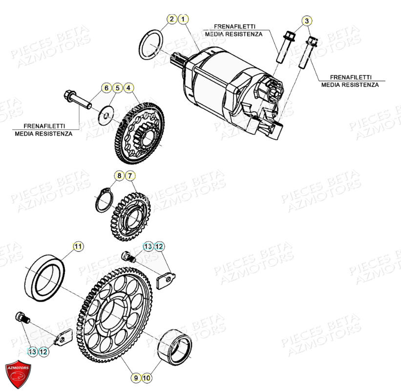Demarreur BETA Pièces Beta RR 4T 390 Enduro - (2021)