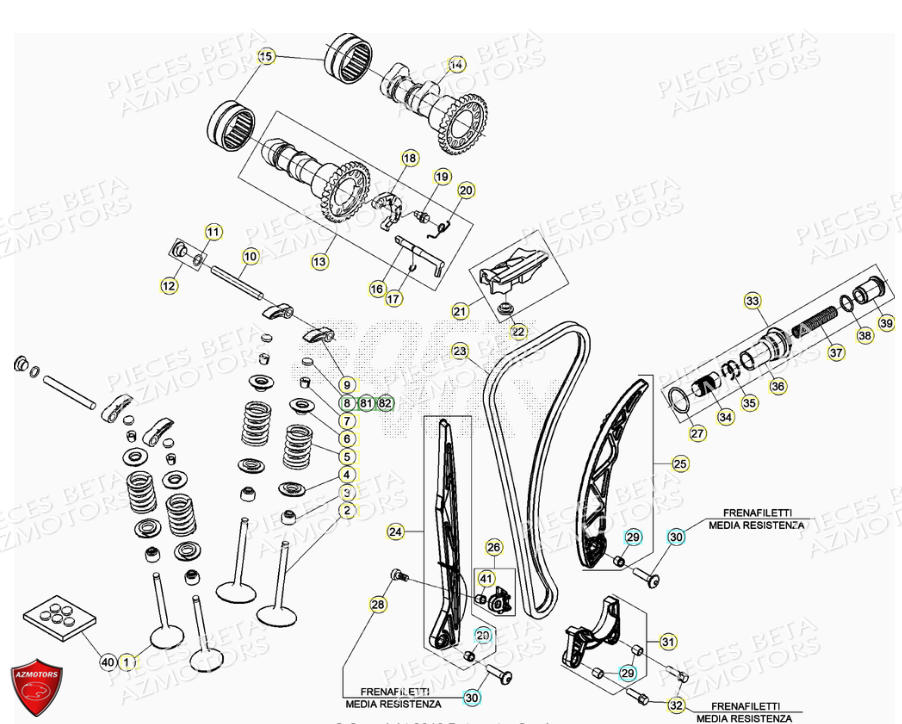 Distribution Soupapes BETA Pièces Beta RR 4T 390 Enduro - (2021)