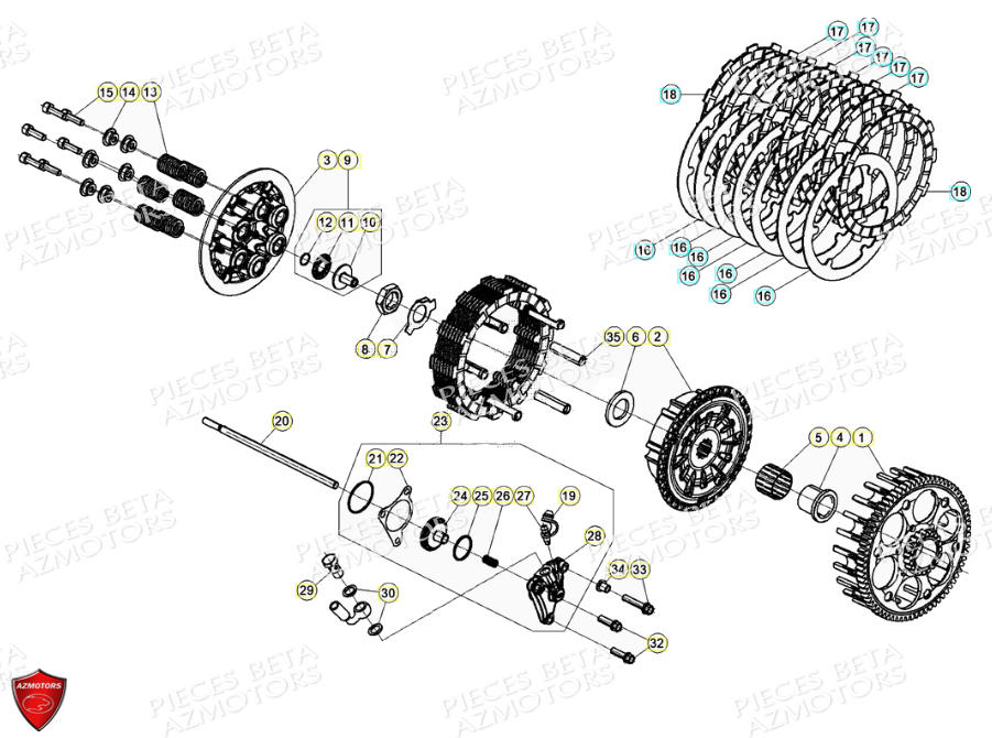 Embrayage BETA Pièces Beta RR 4T 390 Enduro - (2021)