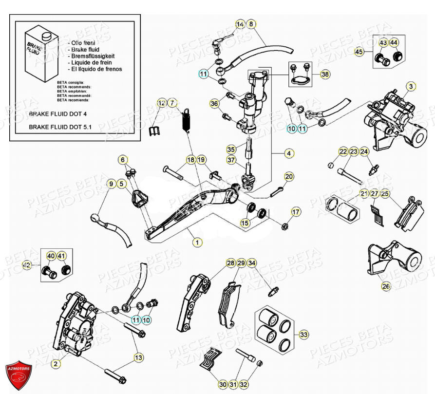 Freins BETA Pièces Beta RR 4T 390 Enduro - (2021)