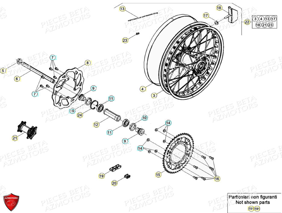 Roue  Arriere BETA Pièces Beta RR 4T 390 Enduro - (2021)