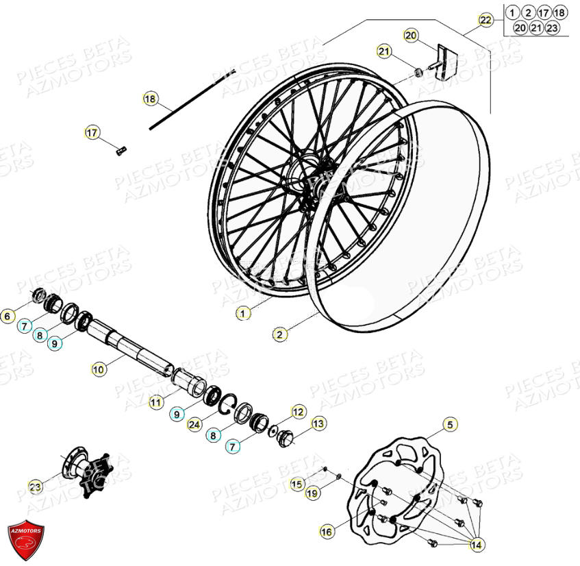 Roue Avant BETA Pièces Beta RR 4T 390 Enduro - (2021)
