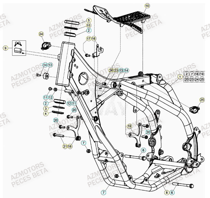 Chassis BETA Pièces Beta RR 4T 390 Enduro - (2022)