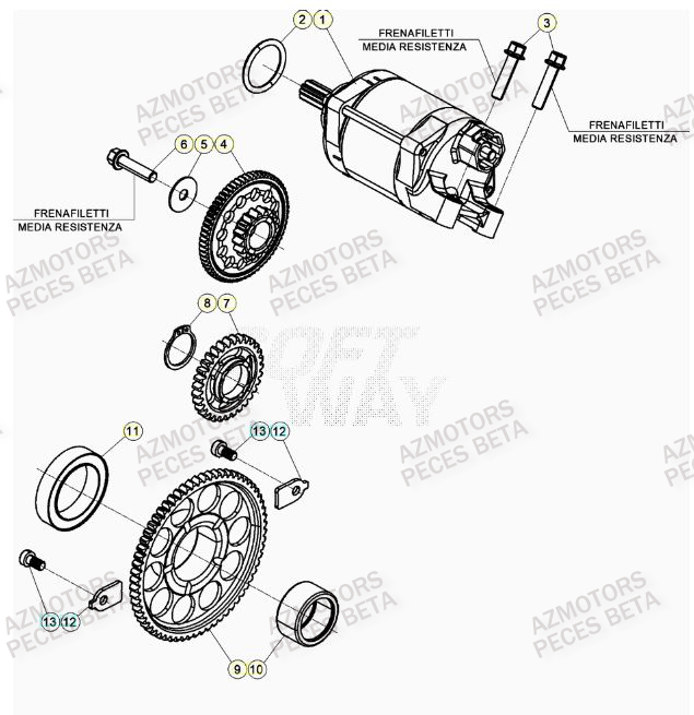 Demarreur BETA Pièces Beta RR 4T 390 Enduro - (2022)